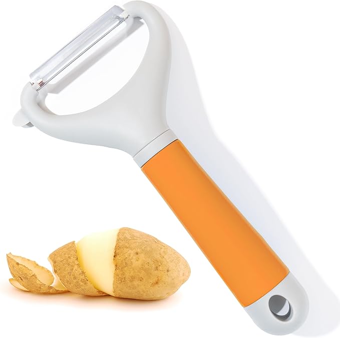Li&Zhao Potato Peelers - Y-Shaped Potato Peelers with Non-Slip Silicone Handle, Vegetable Peelers for Kitchen, Doesn’t Ruin Manicure Silky Effortless Peel Potatoes, Carrots, Apples, Veggies and More