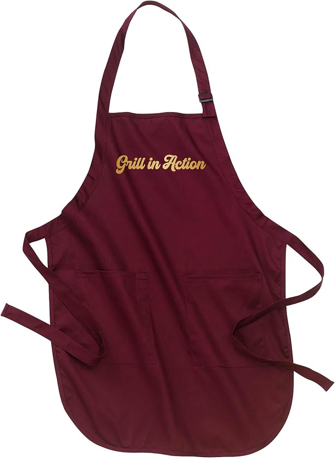 Custom Text Cooking & BBQ Apron – Personalized Chef or Grill Gift – Full Length (1-3 Lines)