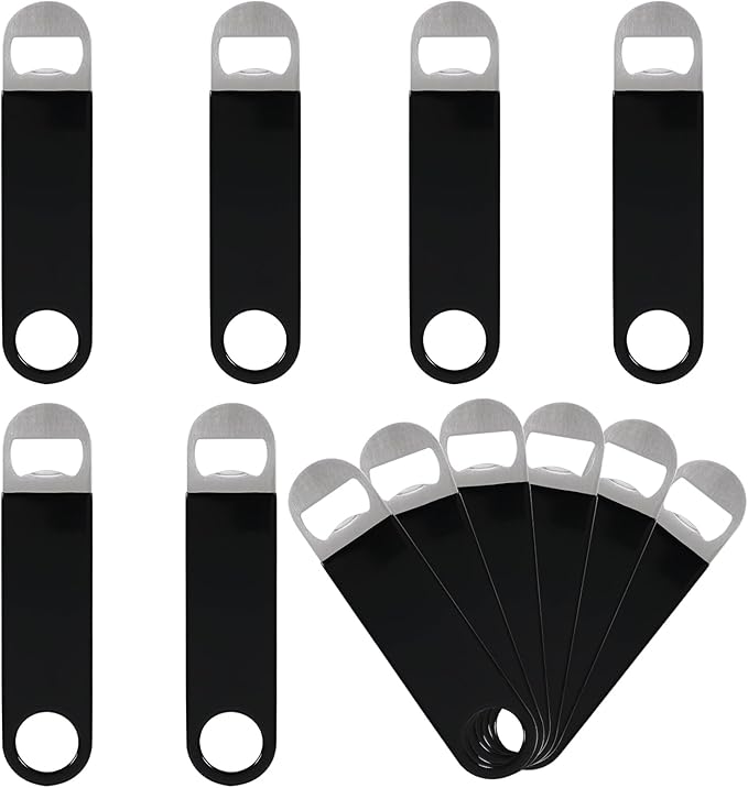 12 Packs Beer Bottle Opener, Stainless Steel Flat Bottle Openers, Black