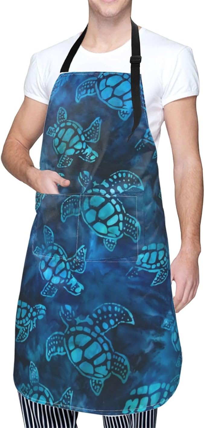 Apron Bib with 2 Pockets and Adjustable Neck Waterproof Kitchen Cooking Gardening Chef Aprons for Women Men