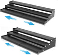 Expandable Spice Rack Storge organizer with 3-Tier step shelf for cabinet,seasoning racks organizion.Great for Kitchen countertop shelves,Pantry and more(2packs/Black)