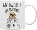 QASHWEY Labrador Retriever Dog Grandma Gifts Mug, Funny Labrador Retriever Dog Lover Owner Coffee Mug Tea Cup Gifts for Grandma Grandpa, My Favorite Granddog Gave Me This Mug Coffee Cups Ceramic 11oz