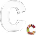 13.8" Extra Large Acrylic Letter Charcuterie Board Box, Reusable Fillable Letter Cake Candy Dish Display Serving Tray for Birthday Anniversary Party Decoration (C)