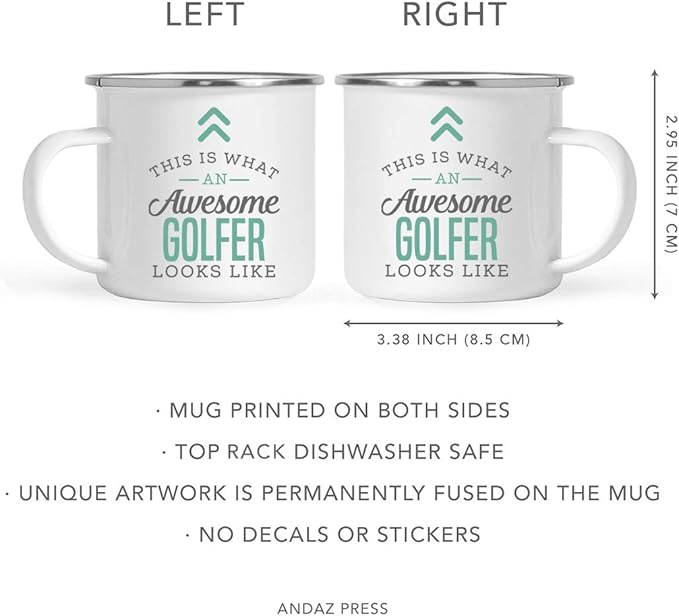 Andaz Press 11oz. Stainless Steel Campfire Coffee Mug Gift, This is What an Awesome Golfer Looks Like, 1-Pack, Birthday Gift Ideas Coworker Him Her, Includes Gift Box