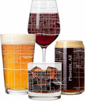 Blue Ridge Mountain Gifts - Phoenix Souvenir - Arizona Glassware Gift, Etched City Map, Laser Engraved and Dishwasher Safe