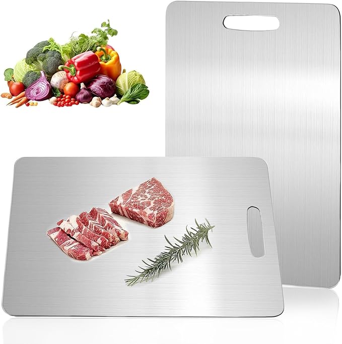 Katuchef Titanium Cutting Board,2026 New 100% Pure Titanium Cutting Boards for Kitchen,Titan Cut Pro Non toxic Doubld-Side Durable Chopping Boards, Easy to Clean and Store(1PC-M:13.38 * 9.05)