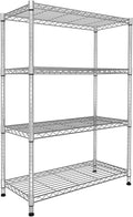 4-Shelf Metal Shelving Rack 36" L x 14" D x 54" H Garage Storage Shelves NSF Adjustable Wire Shelves Organizer for Kitchen Closet Basement, Each Shelf Can Hold 250LBS, Chrome