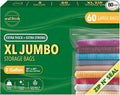 5 Gallon Large Plastic Storage Bags – 18" x 24" (60 Count) – Reusuable XXL Extra Large Heavy Duty Clear Jumbo Freezer Zip Bags with Sealable Zipper Top For Clothes, Travel, Moving