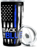 winorax Police Gifts Back The Blue American Flag Tumbler US Flag Police Academy Graduation Gifts for Men Cops Officer Retirement Tumblers 20oz Stainless Steel Travel Cups