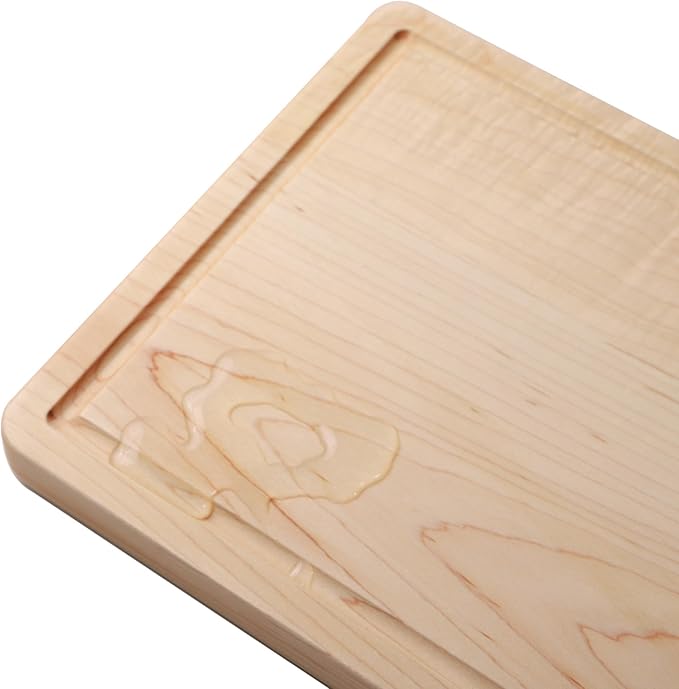 Muso Wood Maple Cutting Board Reversible Wood Cutting Board for Kitchen Wooden Cutting Board with Juice Groove for Cutting and Charcuterie (13x9x0.8”)