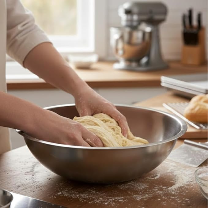 Alpine Cuisine 1.5-Quart Stainless Steel Kitchen Mixing Bowl for Your Kitchen Meal Prep, Cooking, and Baking.