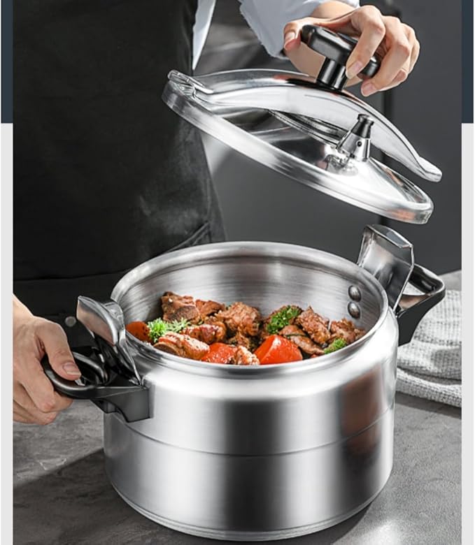 3L/3.17Qt Mini Pressure Cooker, Aluminum Alloy Pressure Pot with Safety Lock Lid & Valve, Small Pressure Canner, for Kitchen, Restaurant, Home, 35KPA