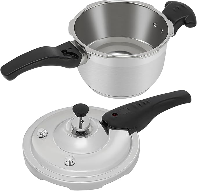 Stainless Steel Pressure Cooker Small Pressure Pot 80Kpa High Security Pressure Canner with Handle for Home Restaurants (2L/2.11Qt)