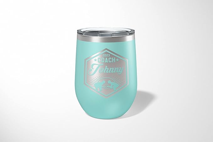 Wrestling Coach gifts, Tumbler, Coach tumbler, Wrestling gifts, Coach Beer glass, Coach gift, Wrestling Coach, Coach gifts, Wrestling Coach (Wrestling Hexagon, Mint, 12oz Wine Tumbler)