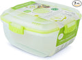 CORE HOME 7-Piece 57.5oz Salad Lunch Container with Dressing Cup, Reusable Utensils & Ice Pack, Large Meal Prep Bento Box for On-the-Go Salads, Work, School & Travel, Zesty Lime