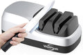 2-Stage Electric Knife Sharpener for 20-Degree Knifes, Diamond Abrasive Sharpening for Straight Edge Chef Knives, Ceramic Hone for Chef Knives, Serrated Knives Polishing