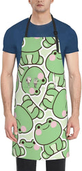 Cute Funny Frog Apron for Women Men Apron With Adjustable Neck strap, Kitchen Apron for Cooking Painting Baking