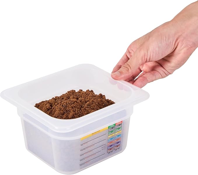 Restaurantware Food Storage Container 1 Pack of 6.8 x 4.2 x 3.9 Inches Plastic Stackable Storage Box White Reusable Label Container Dishwasher Safe For Restaurants And Kitchens