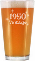Vintage 1950 Pint Glass for Beer - 75th Birthday Gifts for Men or Women Turning 75 - Fun Bday Party Decor - 16 oz