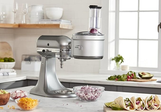 KitchenAid Stand Mixer Attachment, Food Processor with Commercial Food Dicing Disc KSM2FPA