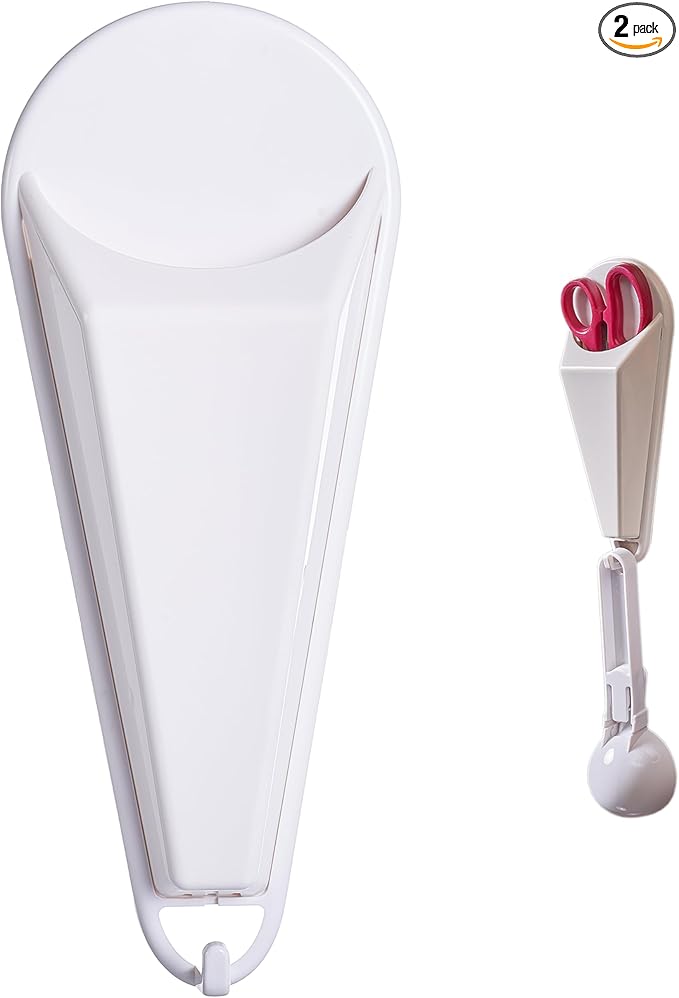 2Pcs Magnetic Scissor Holder for Kitchen & Office-Detachable with Drain Hole & Hooks, Storage Organizer for Large Kitchen Shears and Office Scissors,Stick to Fridge for Easy Storage with Magnet
