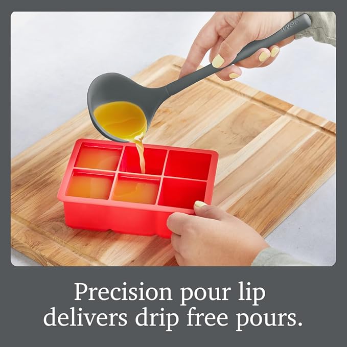 Tovolo Flex Core Small Silicone Ladle Charcoal Gray Heat Safe Silicone Soup Ladle BPA Free, Dishwasher Safe Small Kitchen Ladle with Precision Pour Lip for Serving Sauces Soups Gravies