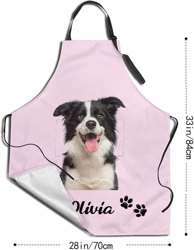 Custom Face Apron for Men Women, Personalized Photo Apron with Pockets, Customized Kitchen Aprons