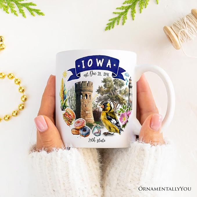 OrnamentallyYou Artistic Iowa State Themes and Landmarks Mug