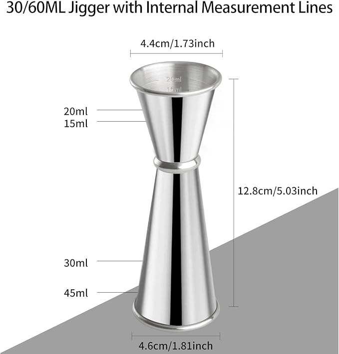 Anfly Boston Shaker 750 ml 600 ml Stainless Steel Cocktail Shaker Measuring Jug 60 ml 30 ml Internal Measuring Lines Tin on Tin Cocktail Shaker Kit Jigger Japanese Style