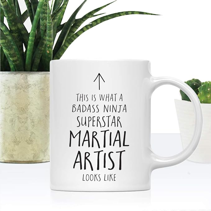 Andaz Press Funny 11oz. Ceramic Coffee Tea Mug Gift, This is What a Badass Ninja Superstar Martial Artist Looks Like, 1-Pack
