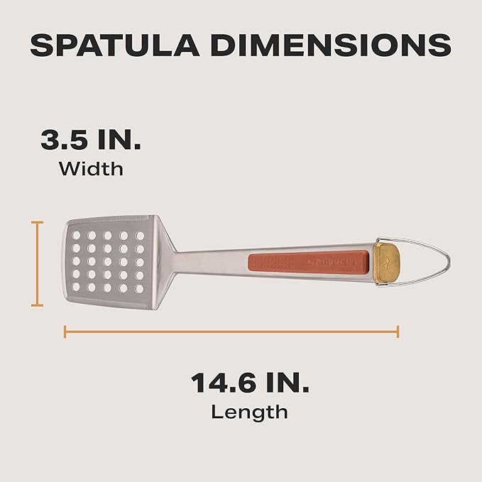 Current Grill Spatula, 15.4" Stainless Steel, Heat-Resistant, Heavy Duty Outdoor & Grilling Tool for Kitchen, BBQ, Camping & Griddle Cooking