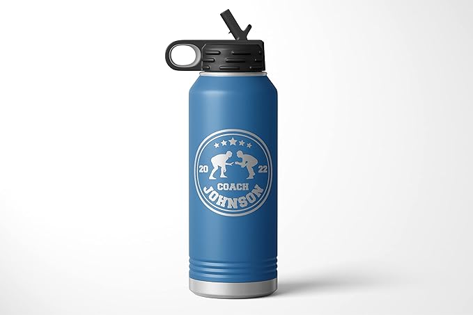 Wrestling Coach gifts, Tumbler, Coach tumbler, Wrestling gifts, Coach Beer glass, Coach gift, Coach gifts, Wrestling Coach (Wrestling Circle, Royal Blue, 32oz Water Bottle)