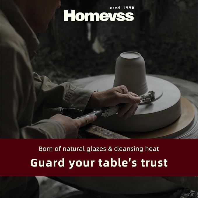 HomeVss 20-Piece Dinnerware Set - Serves 4, Reactive Glaze Bubble Frost Plates & Bowls Set | Microwave & Dishwasher Safe Dishes Set