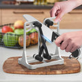 Kitchen Knife Sharpener,Edge Works Knife Sharpeners for Kitchen Knives,Knife Sharpeners for Military Aluminum, Hone, Sharpens, Beveled, Polishes Dull, Serrated, Standard Blades & Chef's Knives