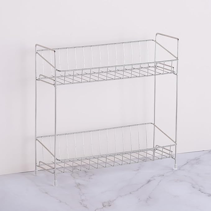 2-Tier Spice Rack Organizer, 304 Stainless Steel Kitchen Counter Shelf