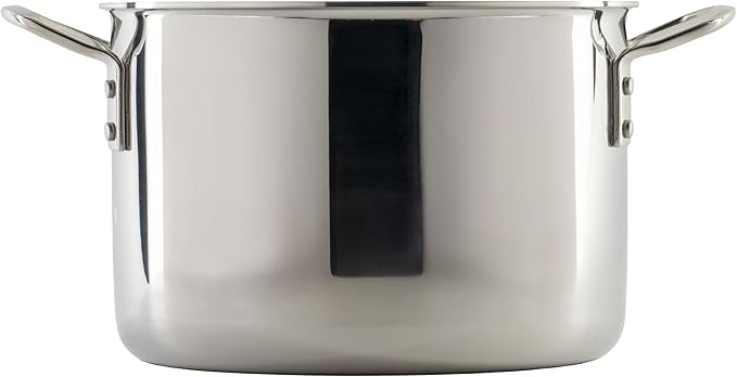 WINCO Tri-Ply Stock Pot, 8-quart, Silver