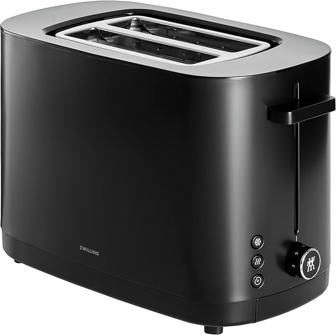 ZWILLING Enfinigy, 2-Slice Toaster, Extra Wide 1.5" Slots for Bagels and Toast, Black