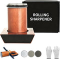 Rolling Knife Sharpener Kits, Kitchen Knife Sharpener with 15° & 20° Magnetic Angles, with Diamond & Ceramic Disc, Safe & Easy Pull-Through, Design for Pocket Knives & Home & Chefs & Cooks
