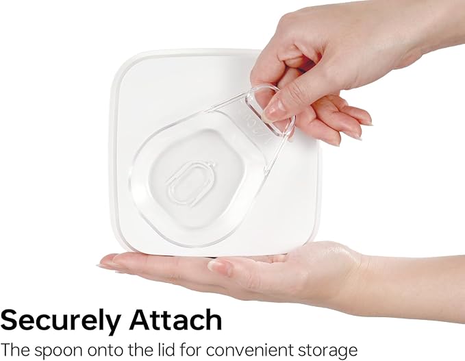 Felli Flip Tite Acrylic Food Storage Container with Lid 6” XL Air Tight Ring Seal Flip Top, Plastic Kitchen Baking Canister for 5 lb Flour Sugar Rice Protein Powder Pantry Organizer (Nest-L, White)