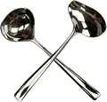 2 Pieces Stainless Steel Small Ladle, Gravy Ladle, Sauce Drizzle Spoon with Spout, Small Sauce Spoon for Gravies and Dressings, Silver