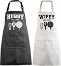 MBMSO Hubby Wifey Cooking Aprons for Couples Apron Sets Hubby and Wifey Est.2025 Wedding Gift for Newlywed His and Hers Apron