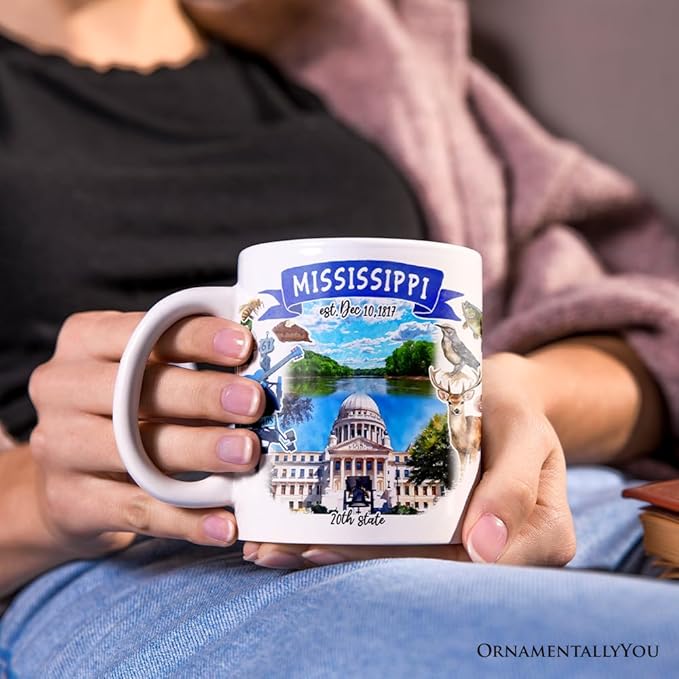 OrnamentallyYou Artistic Mississippi State Themes and Landmarks Mug
