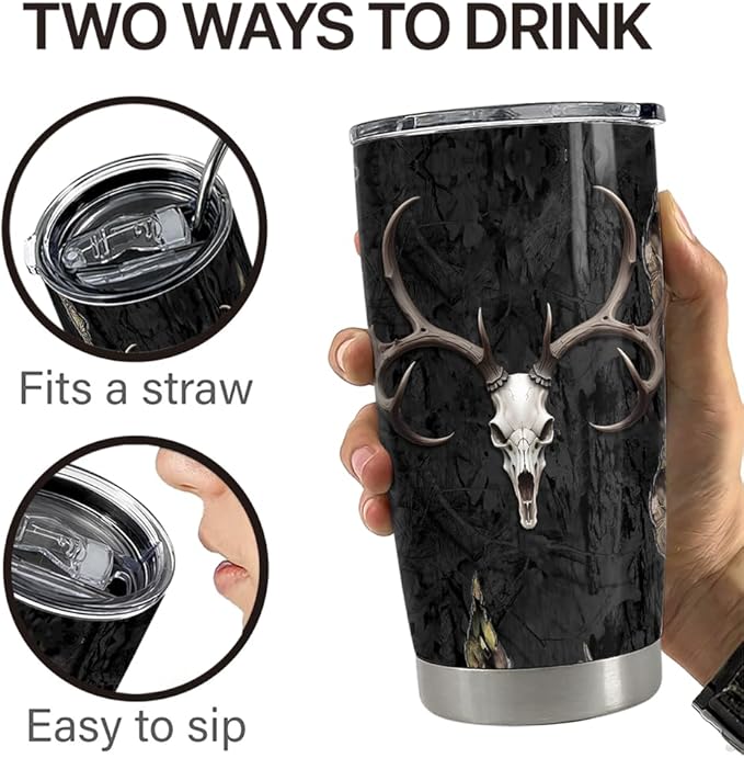 Hunting Tumbler 20oz Stainless Steel Insulated Coffee Travel Mug Cup for Men Hunter Gifts for Hunting Lovers on Birthday Christmas Fathers Day