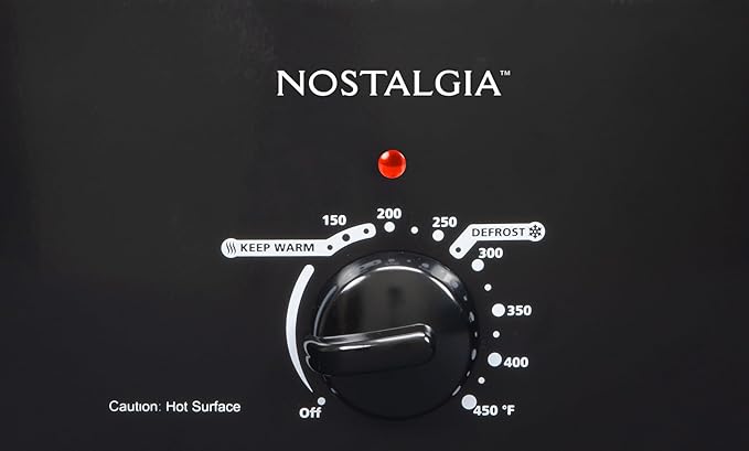 HomeCraft Nostalgia Electric Roaster Oven, 18-Quart Capacity for Turkey, Chicken, Meat, Vegetables, Full-Range Temperature Control, Lift-Out Rack, and Removable Enamel Pot Included, Black