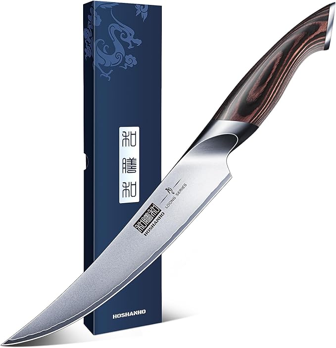 HOSHANHO Boning Knife 6 Inch, High Carbon Stainless Steel Fillet Knife for Fish, Professional Japanese Sharp Kitchen Filleting Knives for Meat Cutting