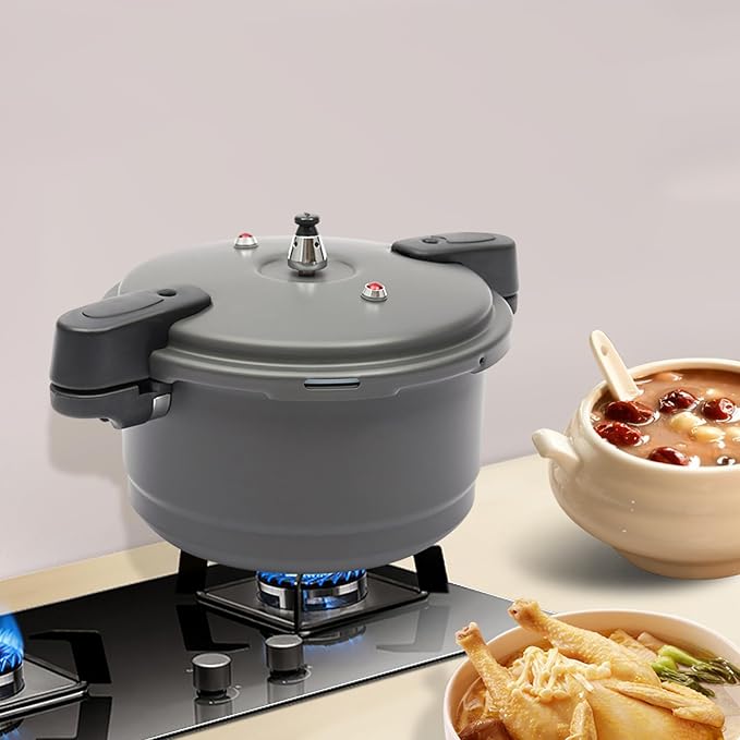 9.5 Quart Aluminum Pressure Canner w/Release Valve & Multiple Protective Devices, Pressure Cooker Instant Fast Cooking for Steaming Canning Stewing with Gas & Induction Cooker