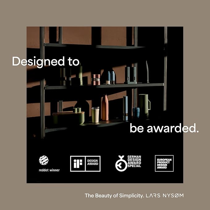 LARS NYSØM Salt and Pepper Grinder Set, Manual Salt and Pepper Mills with Adjustable Ceramic Grinder, Design Spice Shaker Set (Taupe Brown)