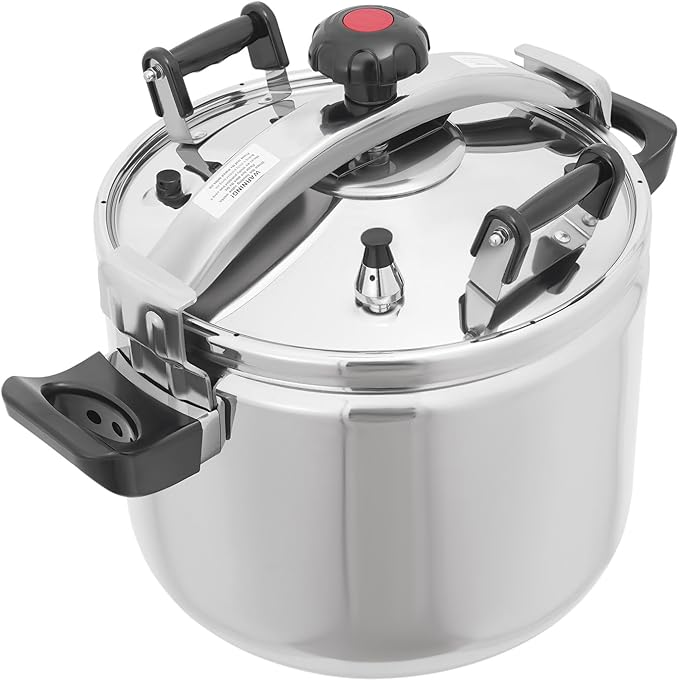 27 Quart Aluminum Pressure Cooker, Commercial Olla de Presion, Large Steamer Cooking Pot Pressure Canners with Safety Lock Valve & Pressure Limiting Valve (42Qt)