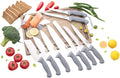 Restaurantware Comfy Grip 9-Piece Knife Set 1 Sharp Knife Set - Ergonomic Handle Non-Slip Grip Gray Stainless Steel Kitchen Knife Set Dishwashable Chop Slice Or Dice Ingredients