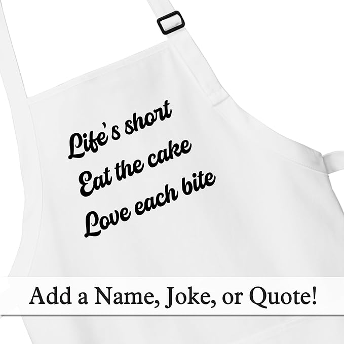 Custom Text Cooking & BBQ Apron – Personalized Chef or Grill Gift – Medium Length (1-3 Lines)